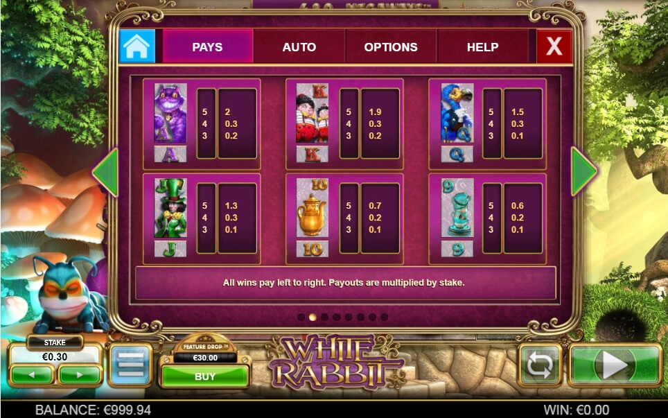 white rabbit slot machine detail image 1