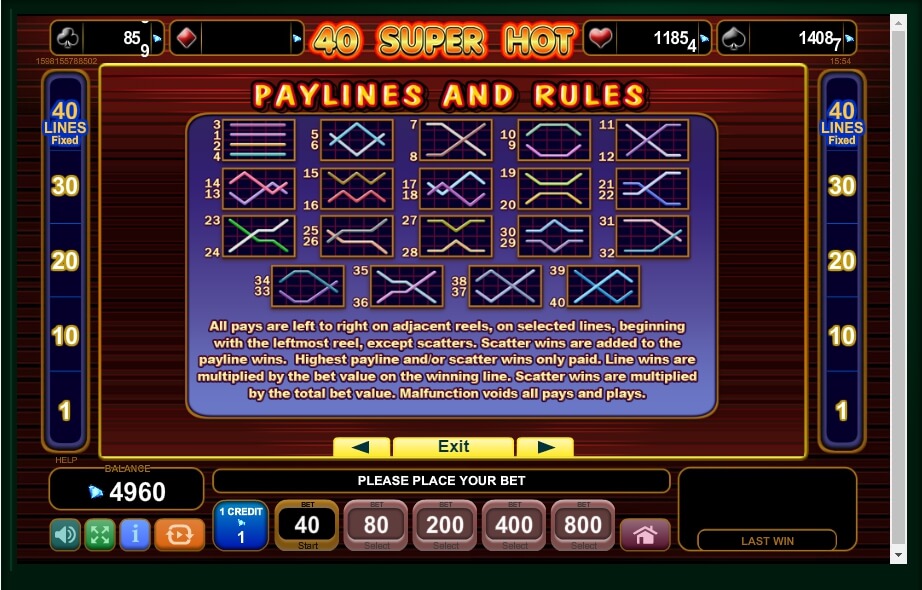 40 super hot slot machine detail image 3