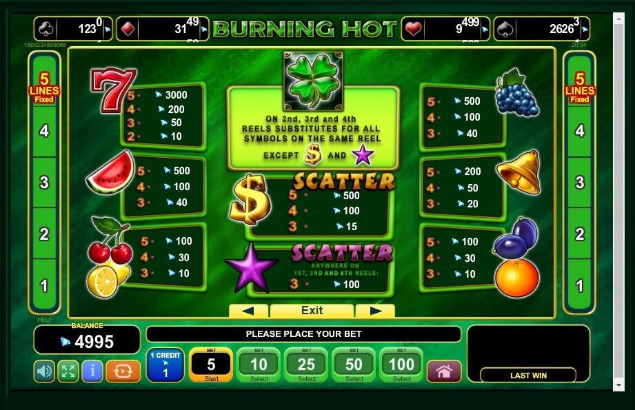 burning hot slot machine detail image 0