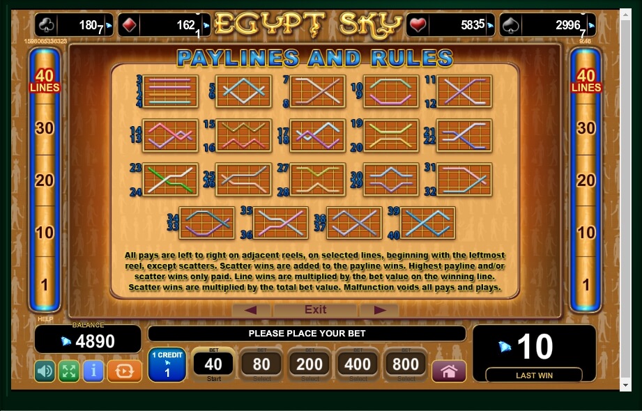 egypt sky slot machine detail image 4