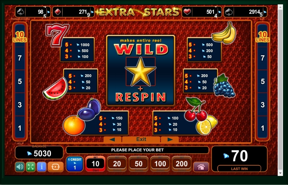 extra stars slot machine detail image 0