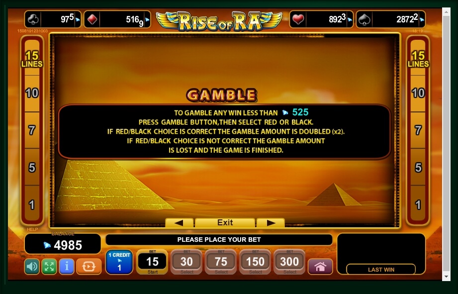 rise of ra slot machine detail image 2