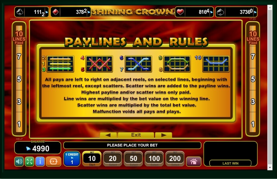 shining crown slot machine detail image 3