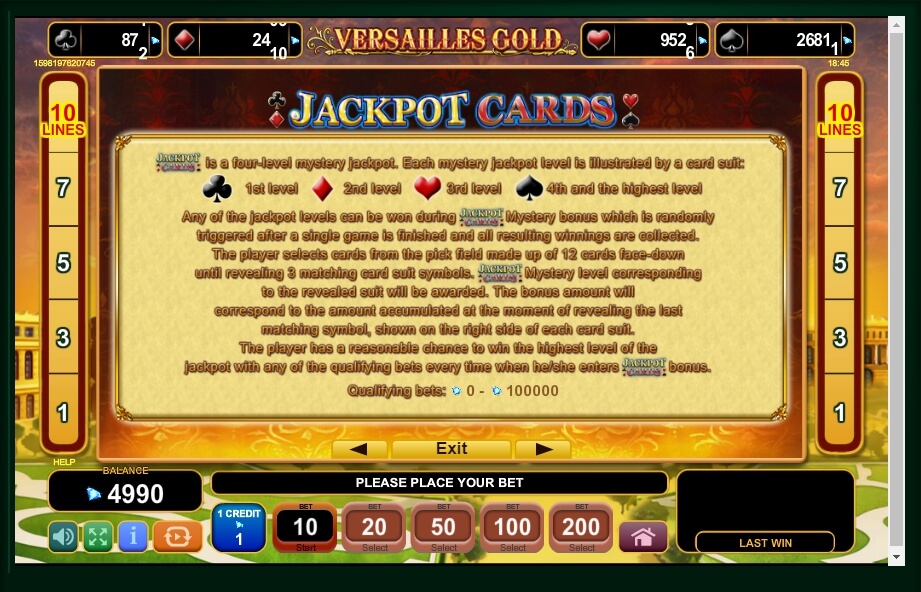 versailles gold slot machine detail image 3