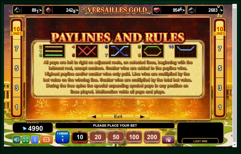 Slot Machine Versailles Gold