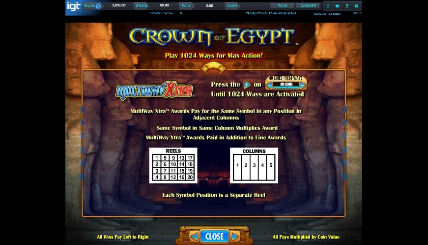 crown of egypt slot machine detail image 0