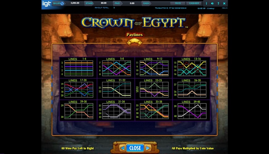 crown of egypt slot machine detail image 6