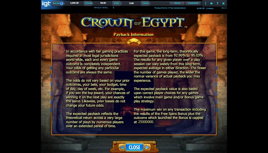crown of egypt slot machine detail image 7
