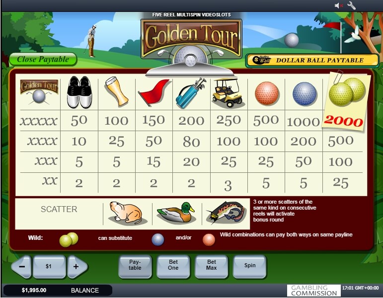 golden tour slot machine detail image 0
